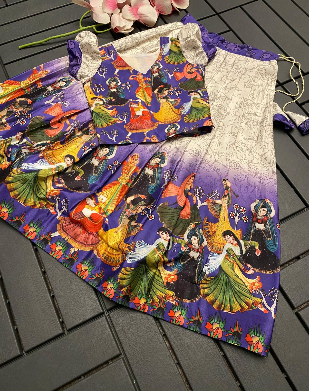 Beautiful Designer Kids Crop Top Lehenga Choli