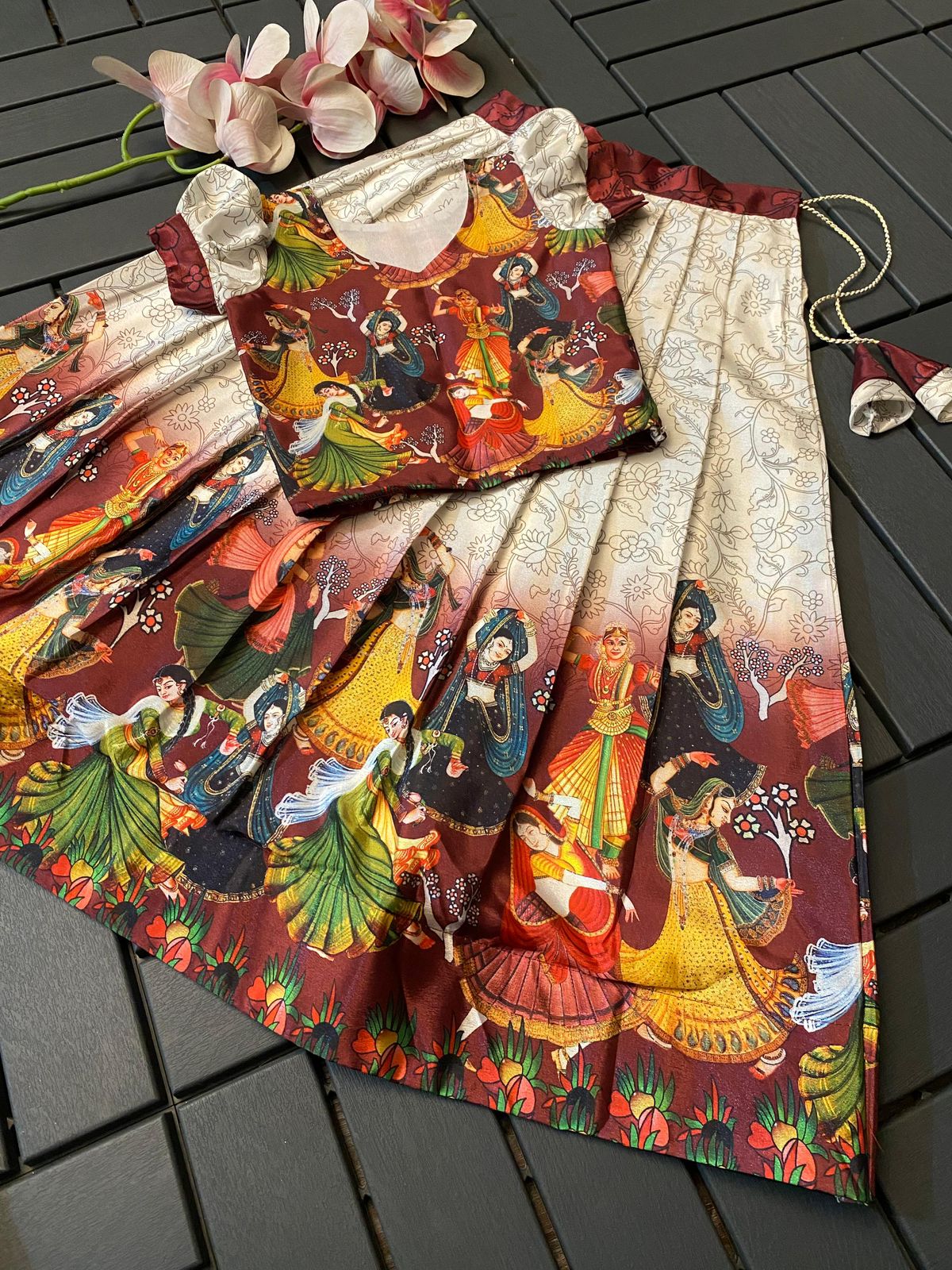 Beautiful Designer Kids Crop Top Lehenga Choli