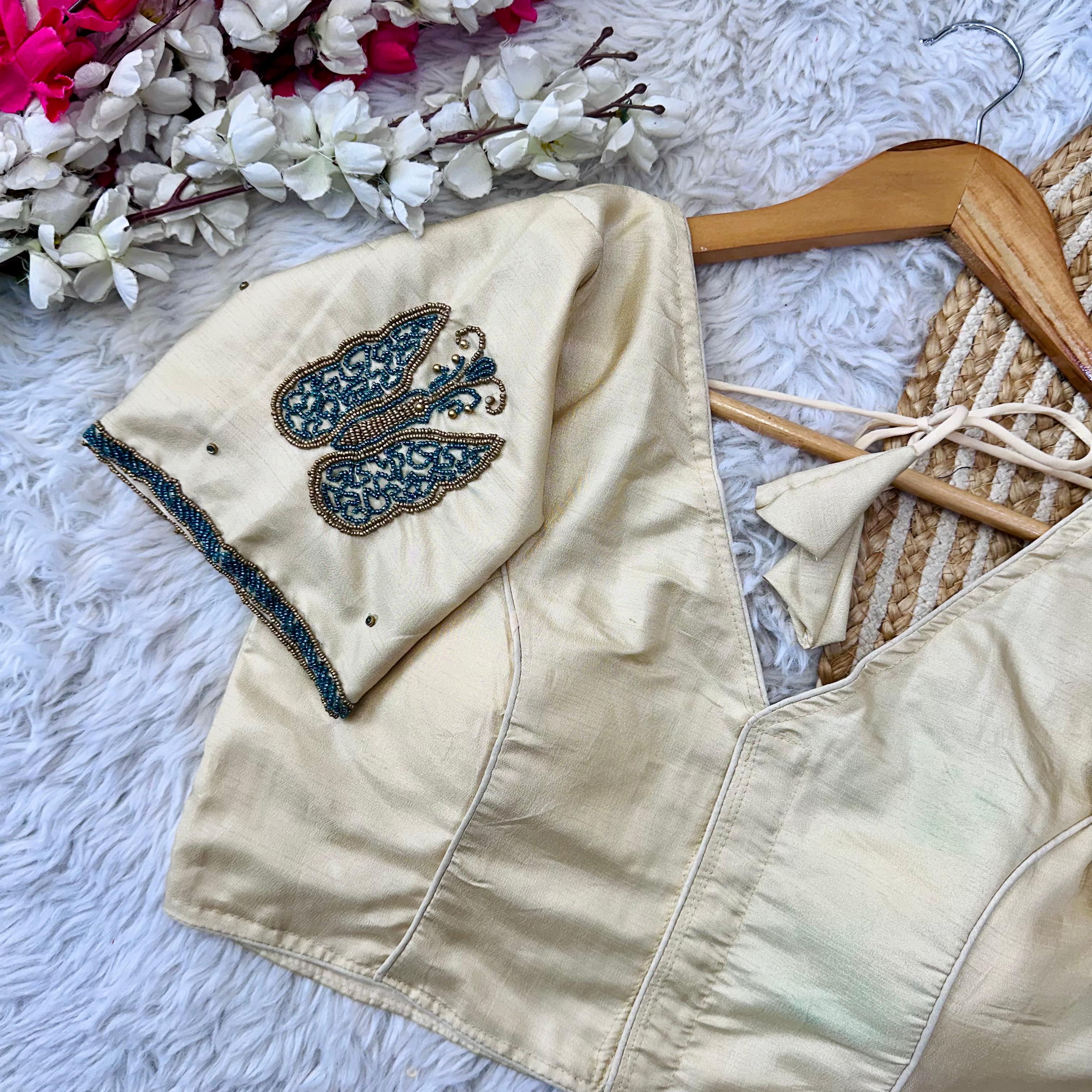 Beautiful Designer Mayo silk Handcrafted Work Blouse