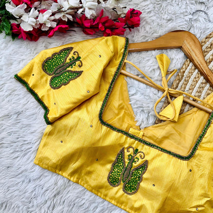 Beautiful Designer Mayo silk Handcrafted Work Blouse