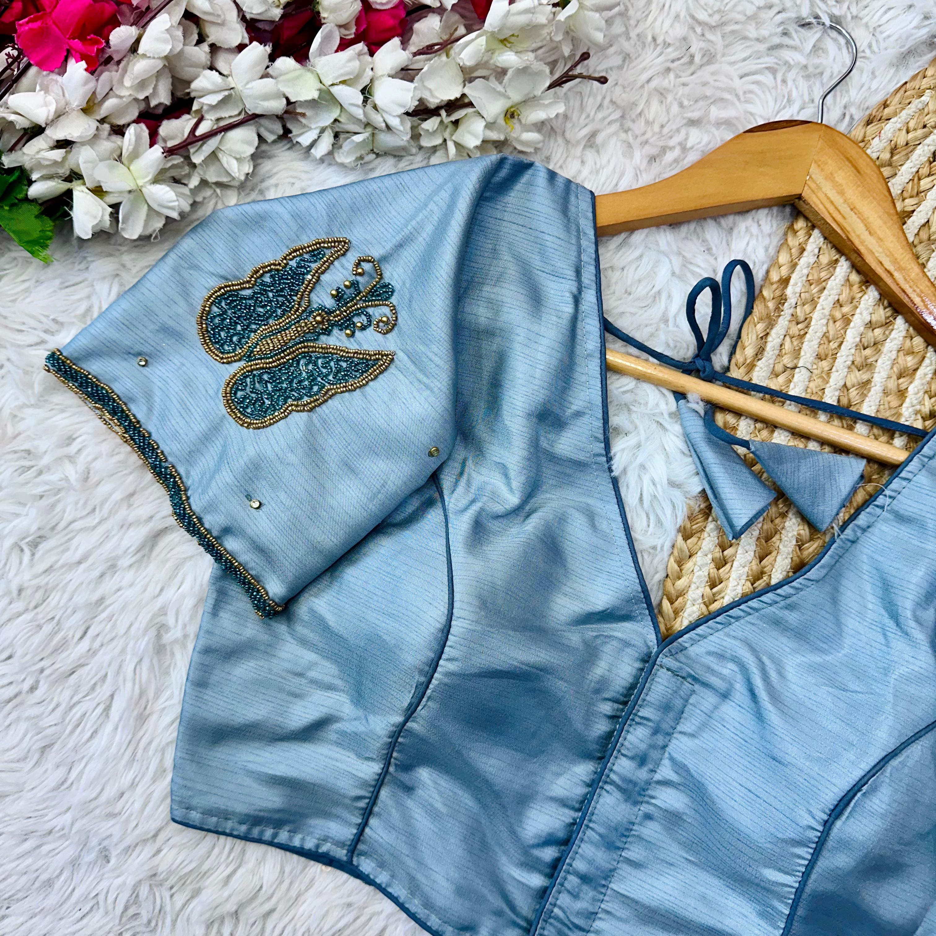 Beautiful Designer Mayo silk Handcrafted Work Blouse