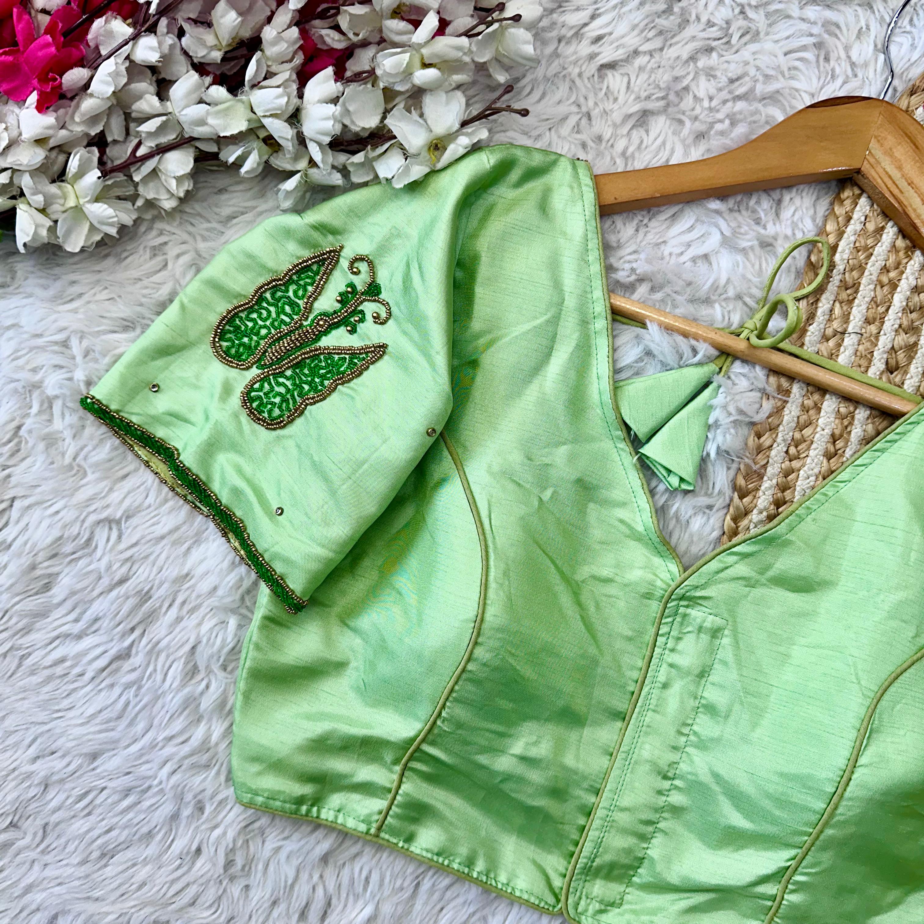 Beautiful Designer Mayo silk Handcrafted Work Blouse