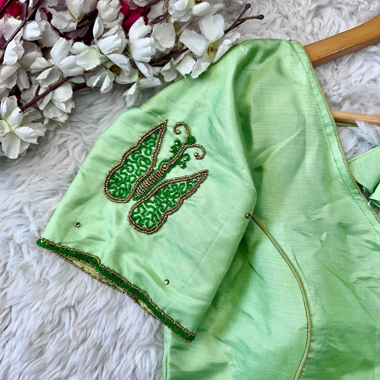 Beautiful Designer Mayo silk Handcrafted Work Blouse