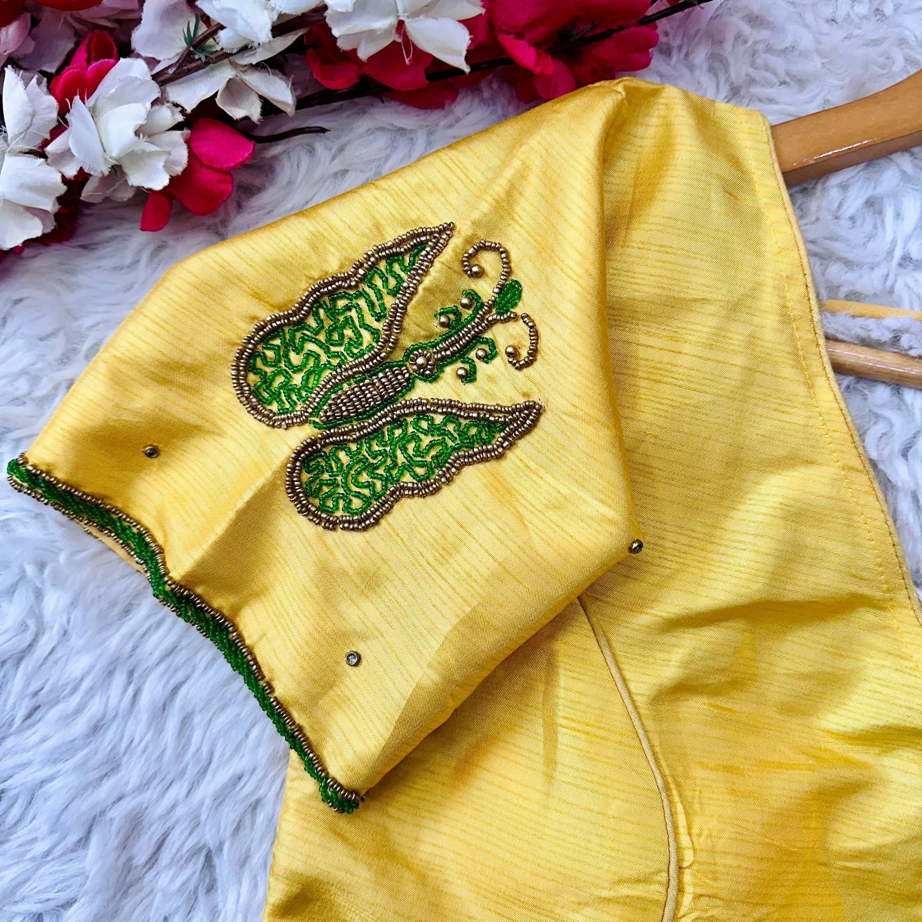 Beautiful Designer Mayo silk Handcrafted Work Blouse