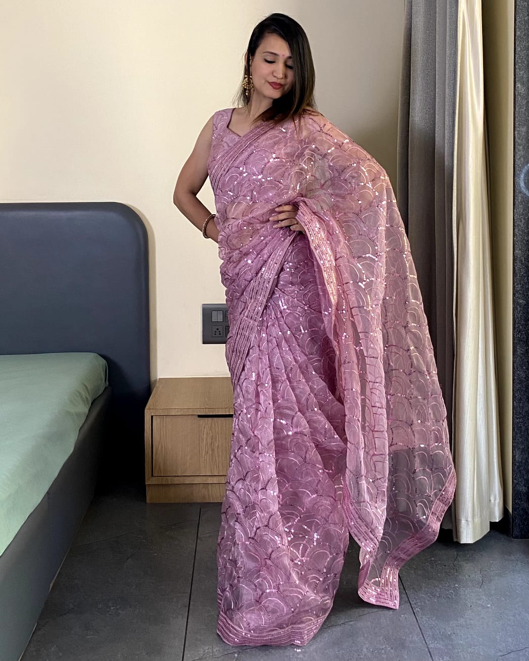 Beautiful Designer Heavy Butterfly Net Exclusive Sequanc Saree Design 5055