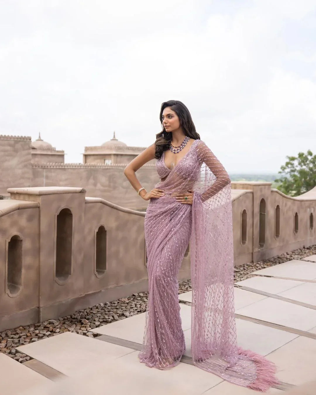 Bollywood Block Buster Sequins Saree 3384
