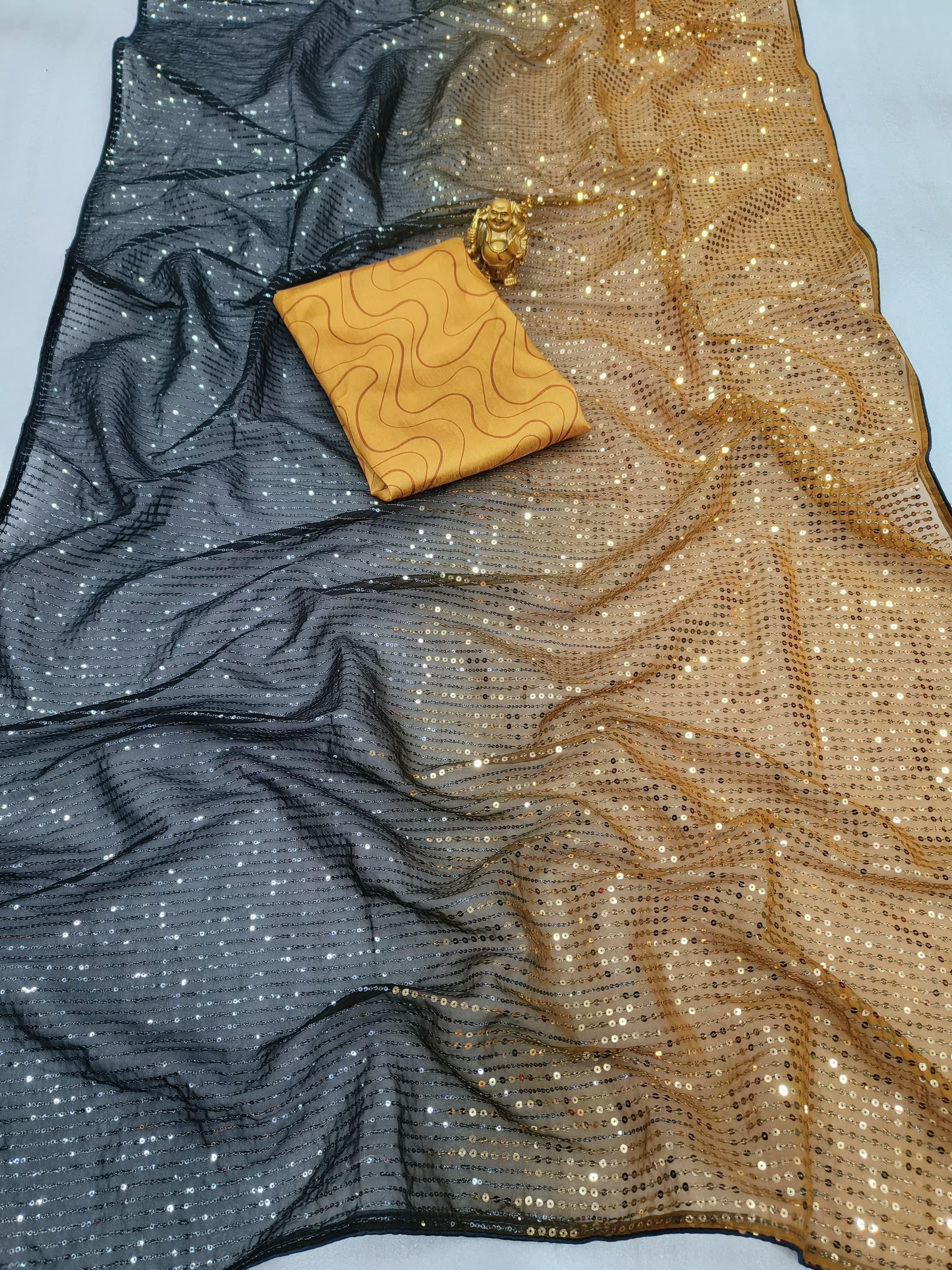 Bollywood Block Buster Sequins Saree 3373