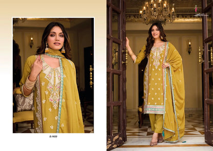 Designer Eba Ayat Heavy Chinon Embroidery Work Salwar Suits Design 1633