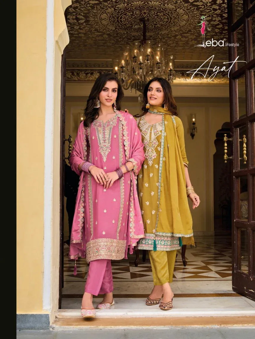 Eba Ayat 1632-1634 Series Heavy Chinon Embroidery Work Salwar Suits (1699x3)