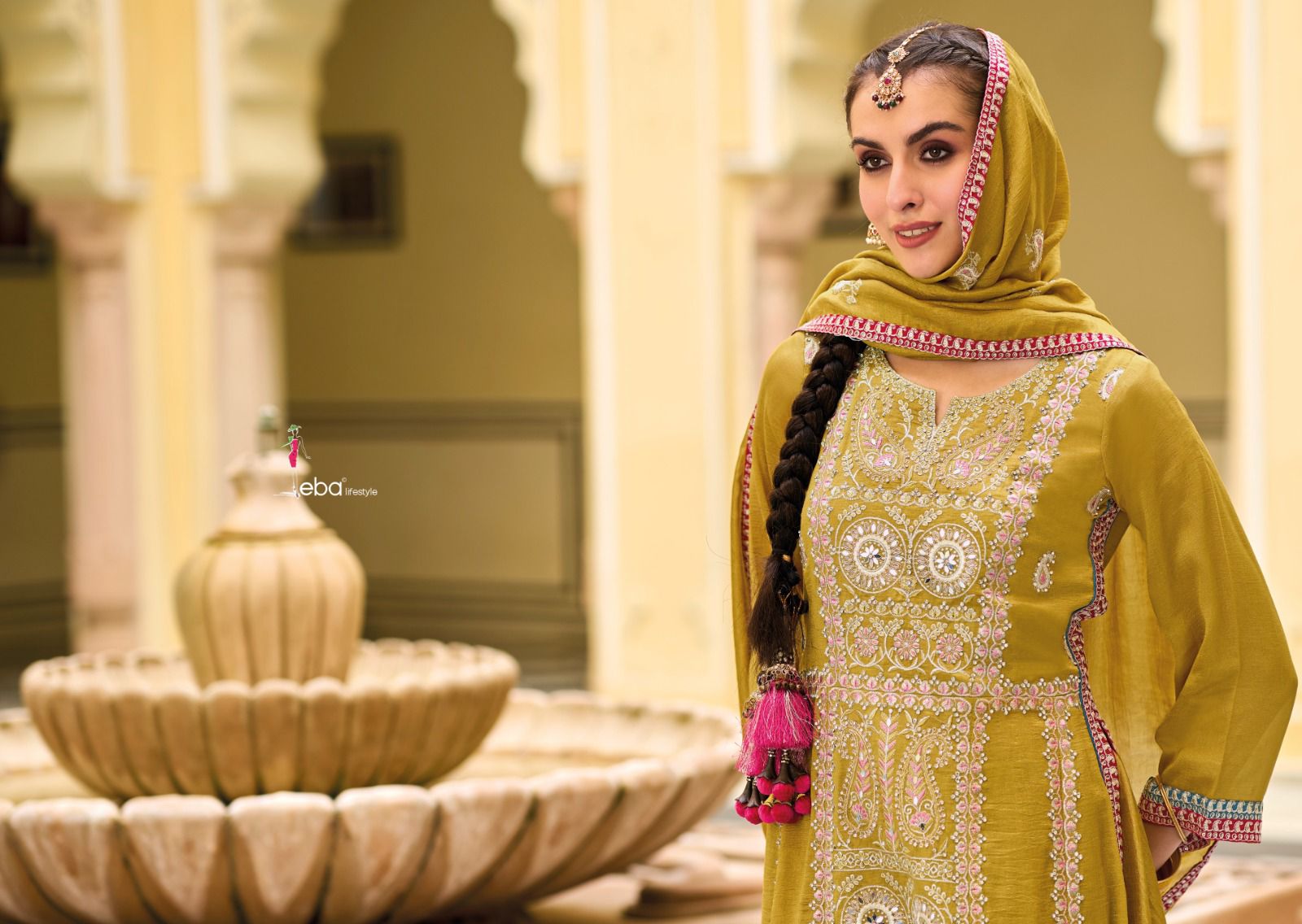 Eba Diva Premium Silk With Emboidery Work Salwar Suits Design 1649