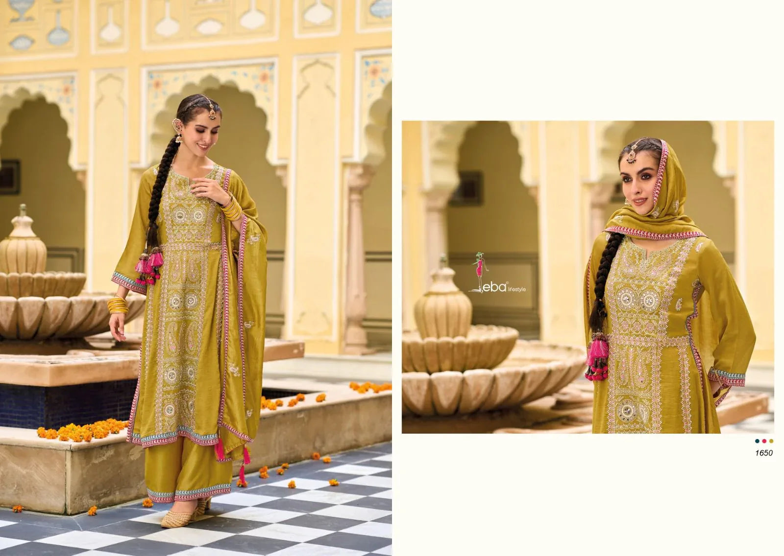 Eba Diva Premium Silk With Emboidery Work Salwar Suits 1649-1650 Series (2299x02)