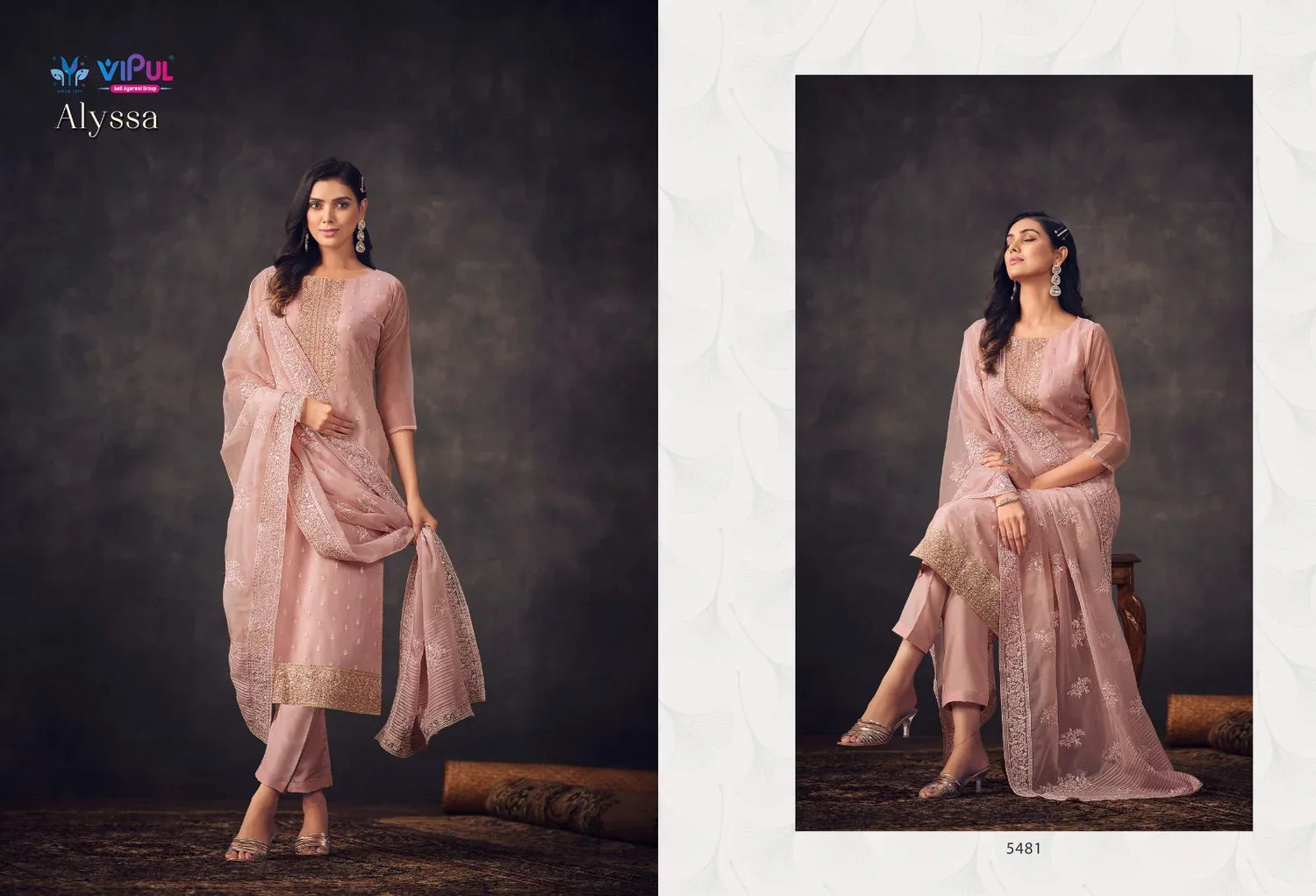 Vipul Fashion Alyssa Series 5481-5486 Organza Suit (2400x06)