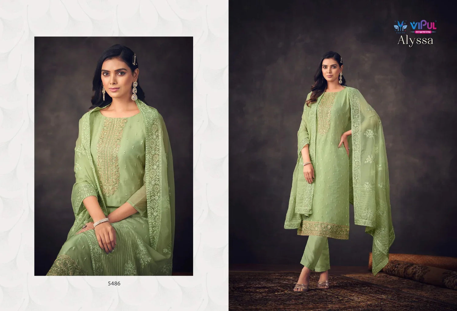 Vipul Fashion Alyssa Series 5481-5486 Organza Suit (2400x06)