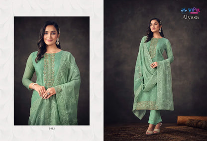 Vipul Fashion Alyssa Series 5481-5486 Organza Suit (2400x06)