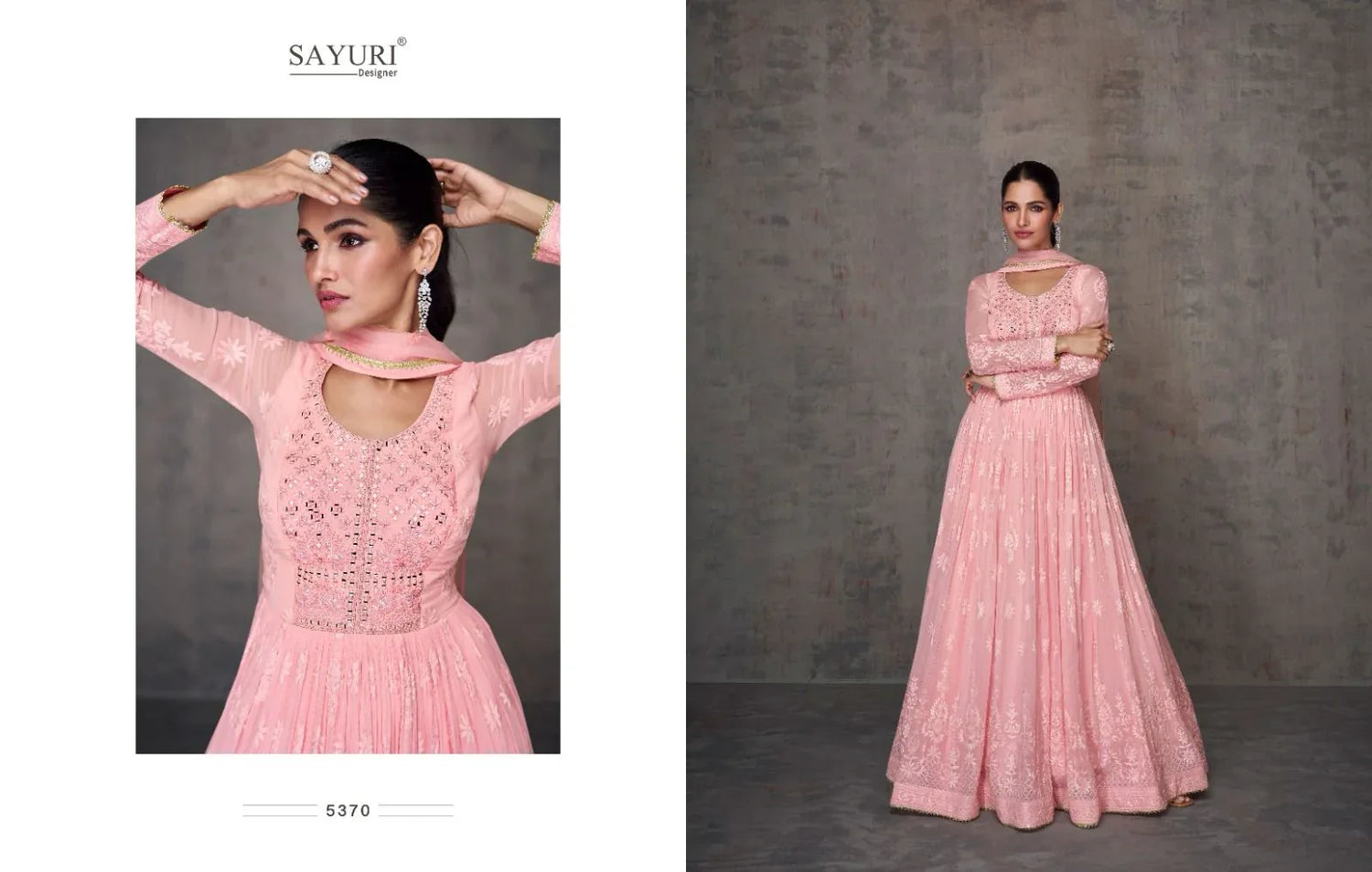 Sayuri Qurbat Series 5370-5372 Real Georgette Gown With Dupatta (2499x03)