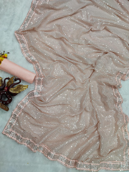 Beautiful Designer Heavy Georgette Exclusive Sequanc Saree Design 5279
