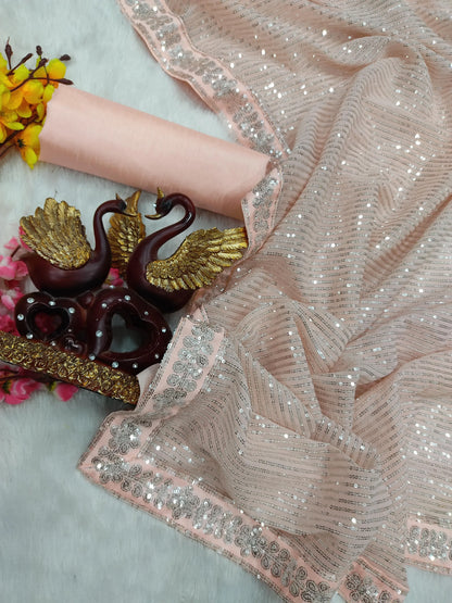Beautiful Designer Heavy Georgette Exclusive Sequanc Saree Design 5279