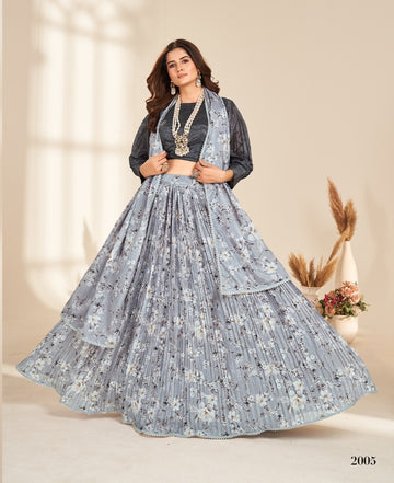 Beautiful Designer Valisha Pure Organza With Degital Print Lehenga Choli