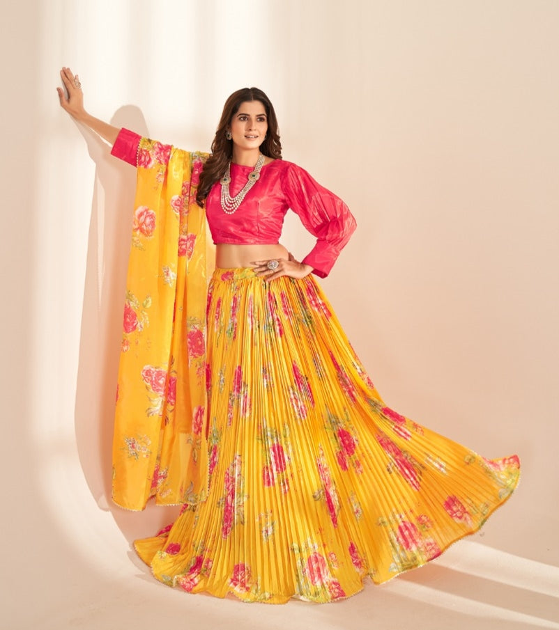 Beautiful Designer Valisha Pure Organza With Degital Print Lehenga Choli