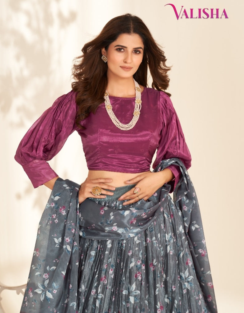 Beautiful Designer Valisha Pure Organza With Degital Print Lehenga Choli