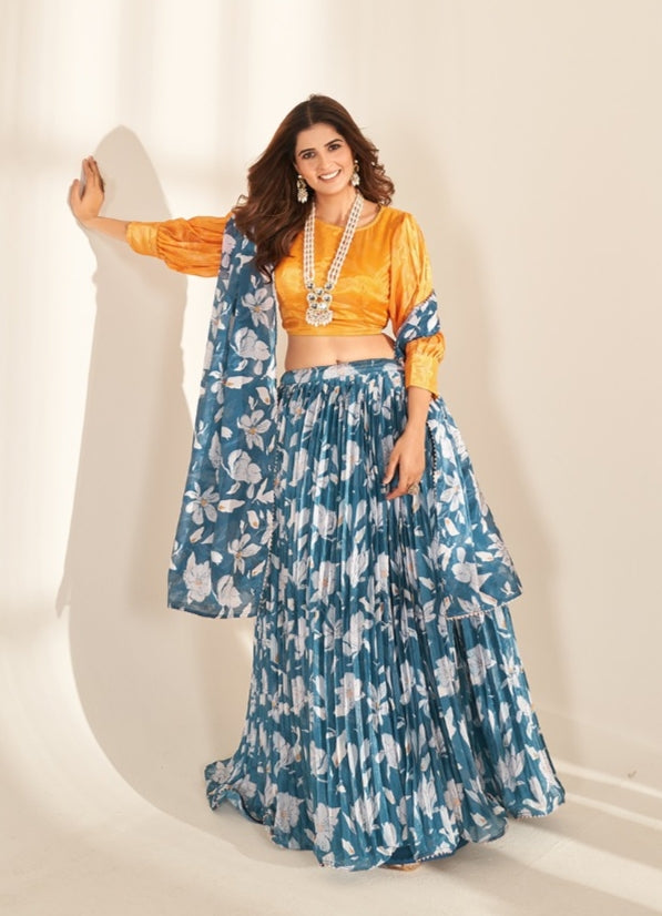 Beautiful Designer Valisha Pure Organza With Degital Print Lehenga Choli