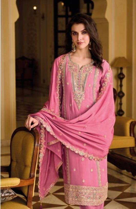 Designer Eba Ayat Heavy Chinon Embroidery Work Salwar Suits Design 1634