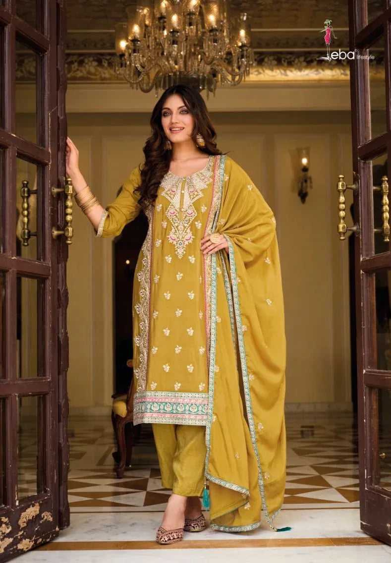 Eba Ayat 1632-1634 Series Heavy Chinon Embroidery Work Salwar Suits (1699x3)
