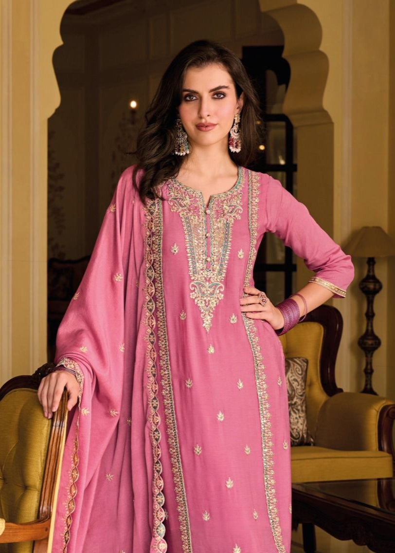Designer Eba Ayat Heavy Chinon Embroidery Work Salwar Suits Design 1634