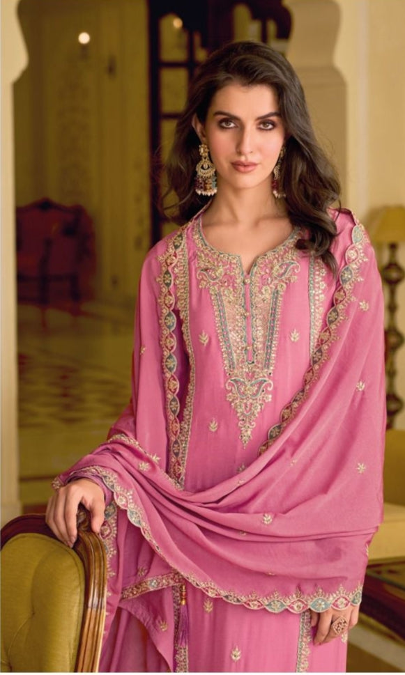 Designer Eba Ayat Heavy Chinon Embroidery Work Salwar Suits Design 1634