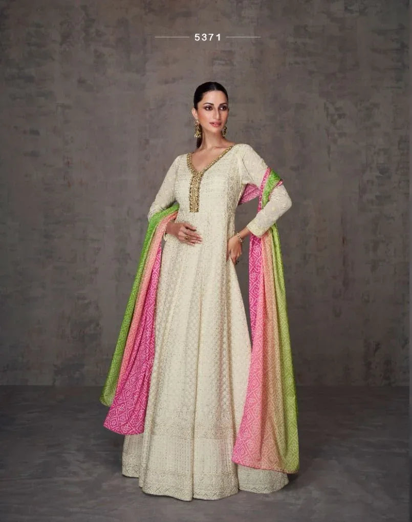 Sayuri Qurbat Series 5370-5372 Real Georgette Gown With Dupatta (2499x03)