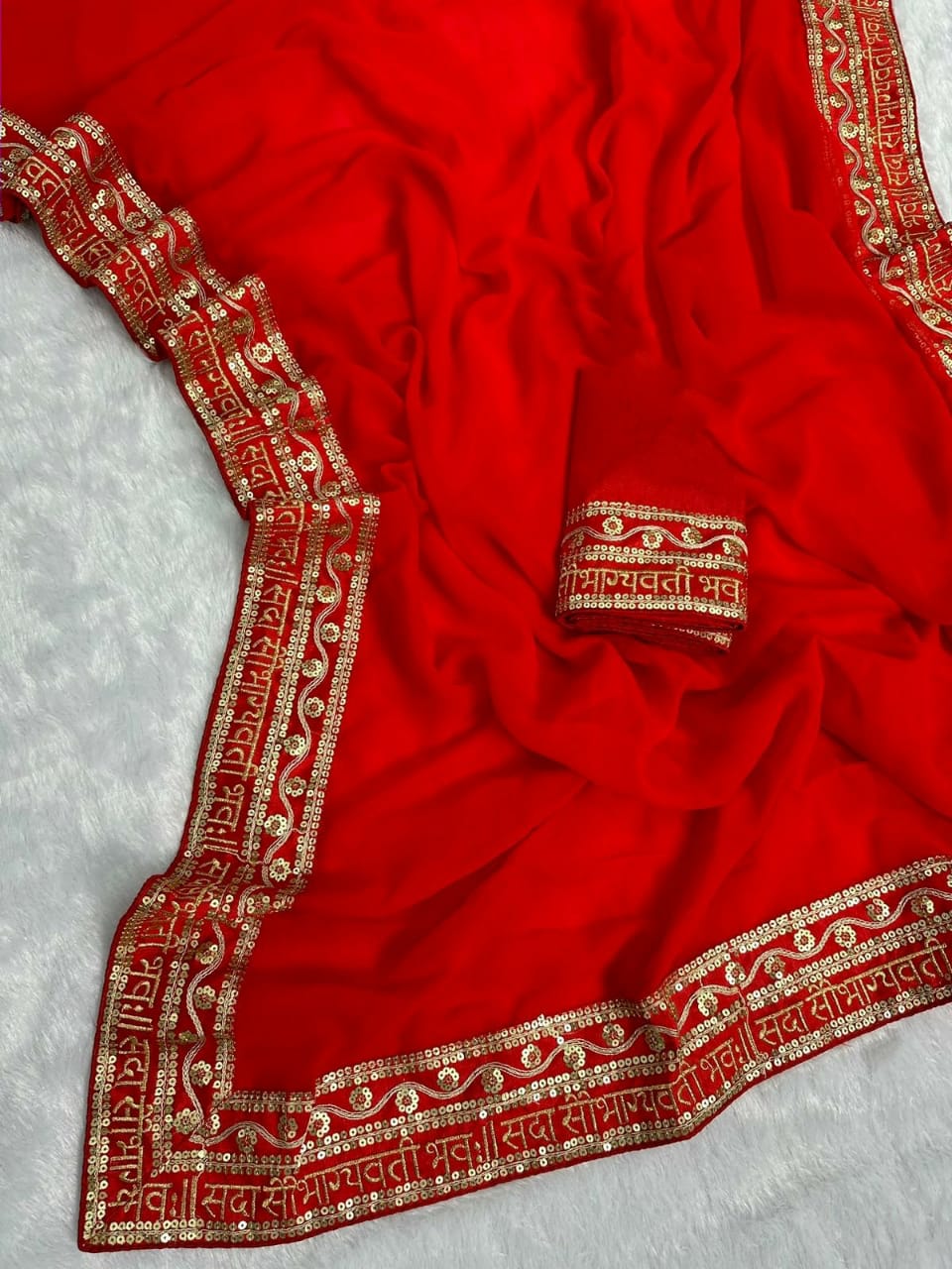 Beautiful Designer Heavy Georgette Exclusive Sequanc Saree