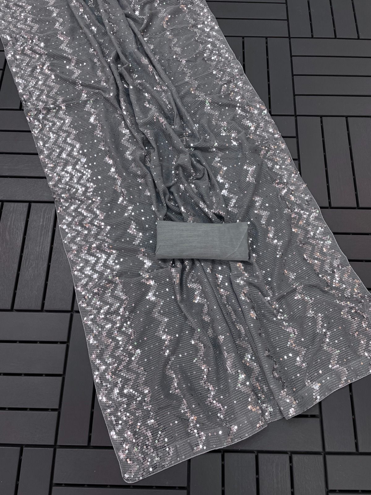 Beautiful Designer Heavy Georgette Exclusive Sequanc Saree