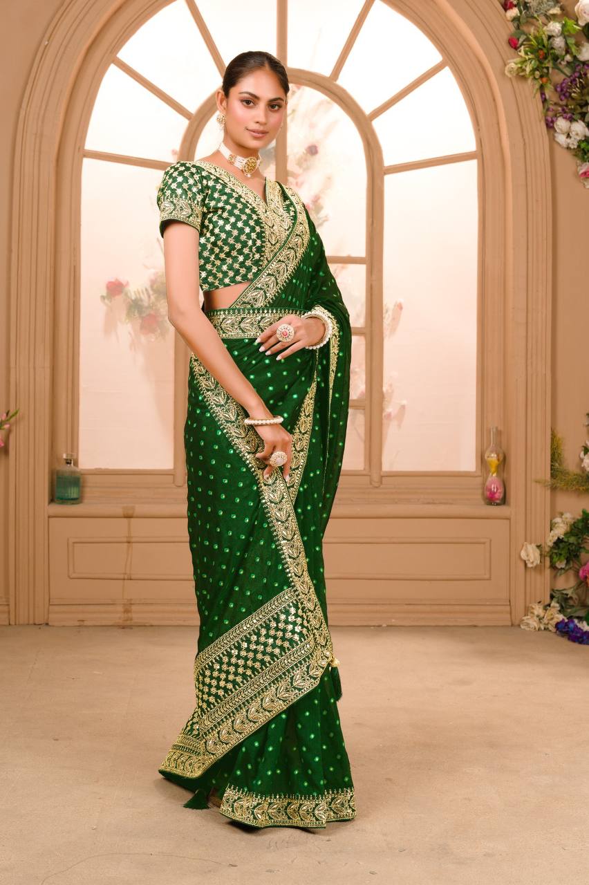 Beautiful Designer Heavy Work Sequanc Saree