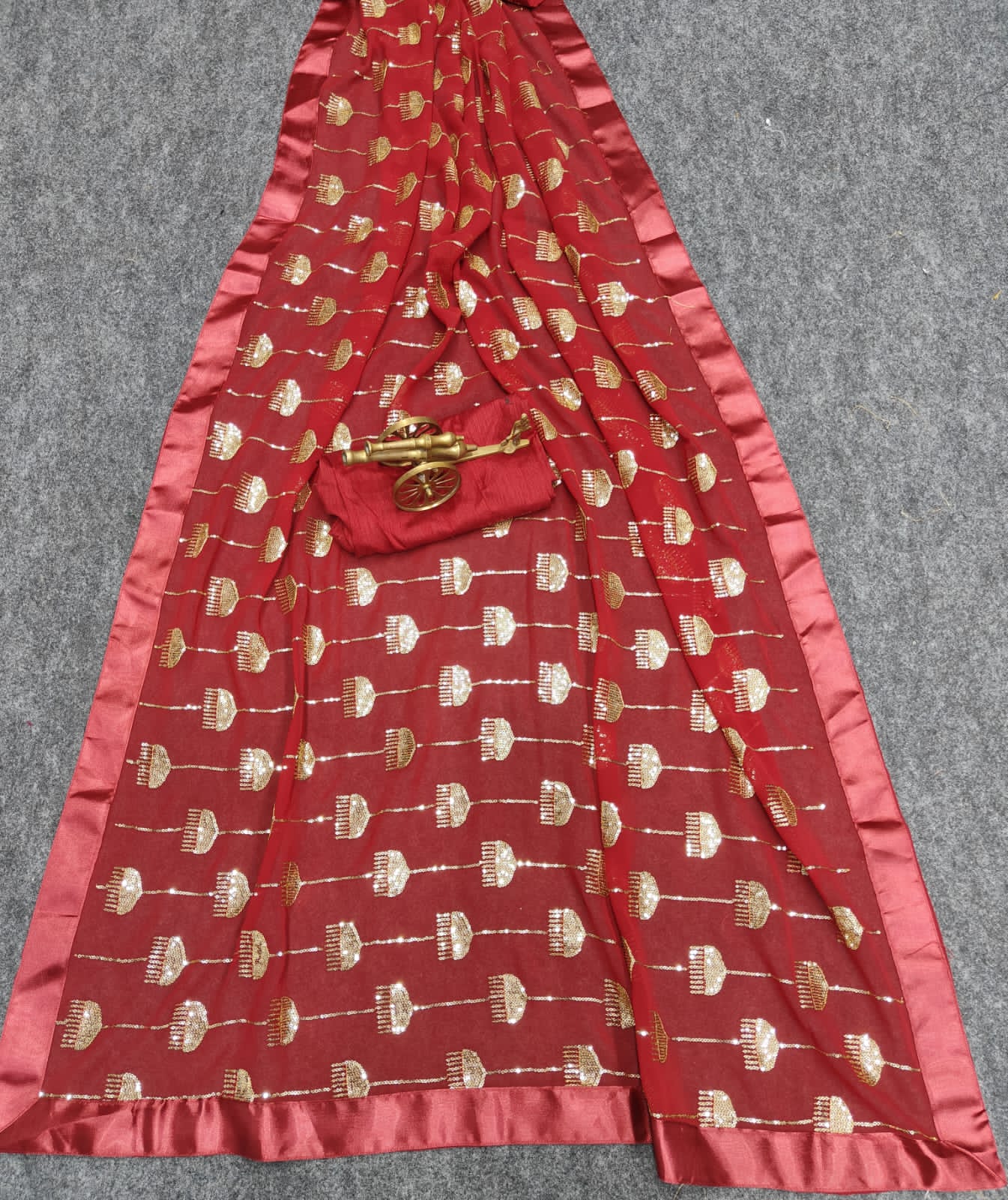 Beautiful Designer Heavy Georgette Sequanc Saree