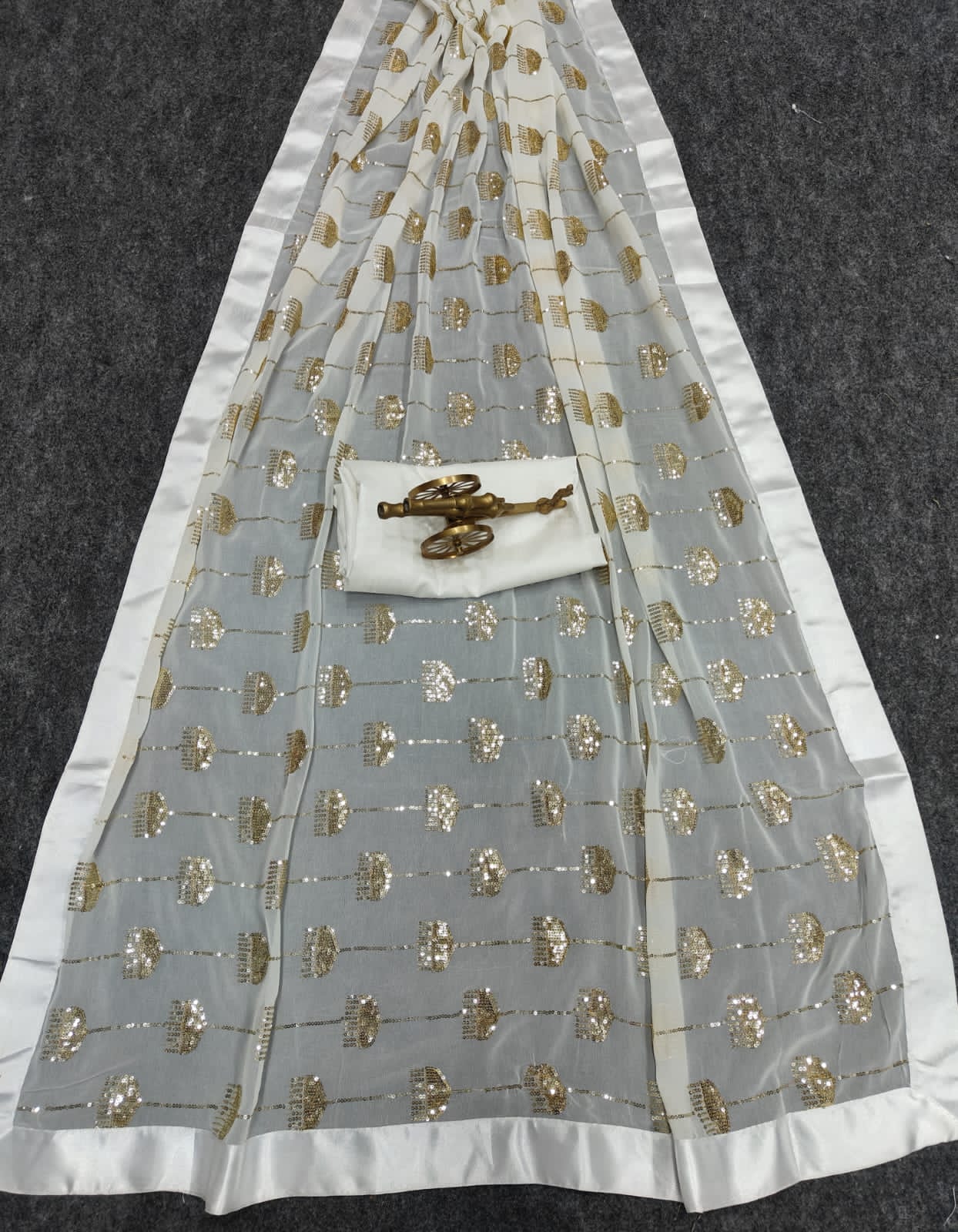 Beautiful Designer Heavy Georgette Sequanc Saree