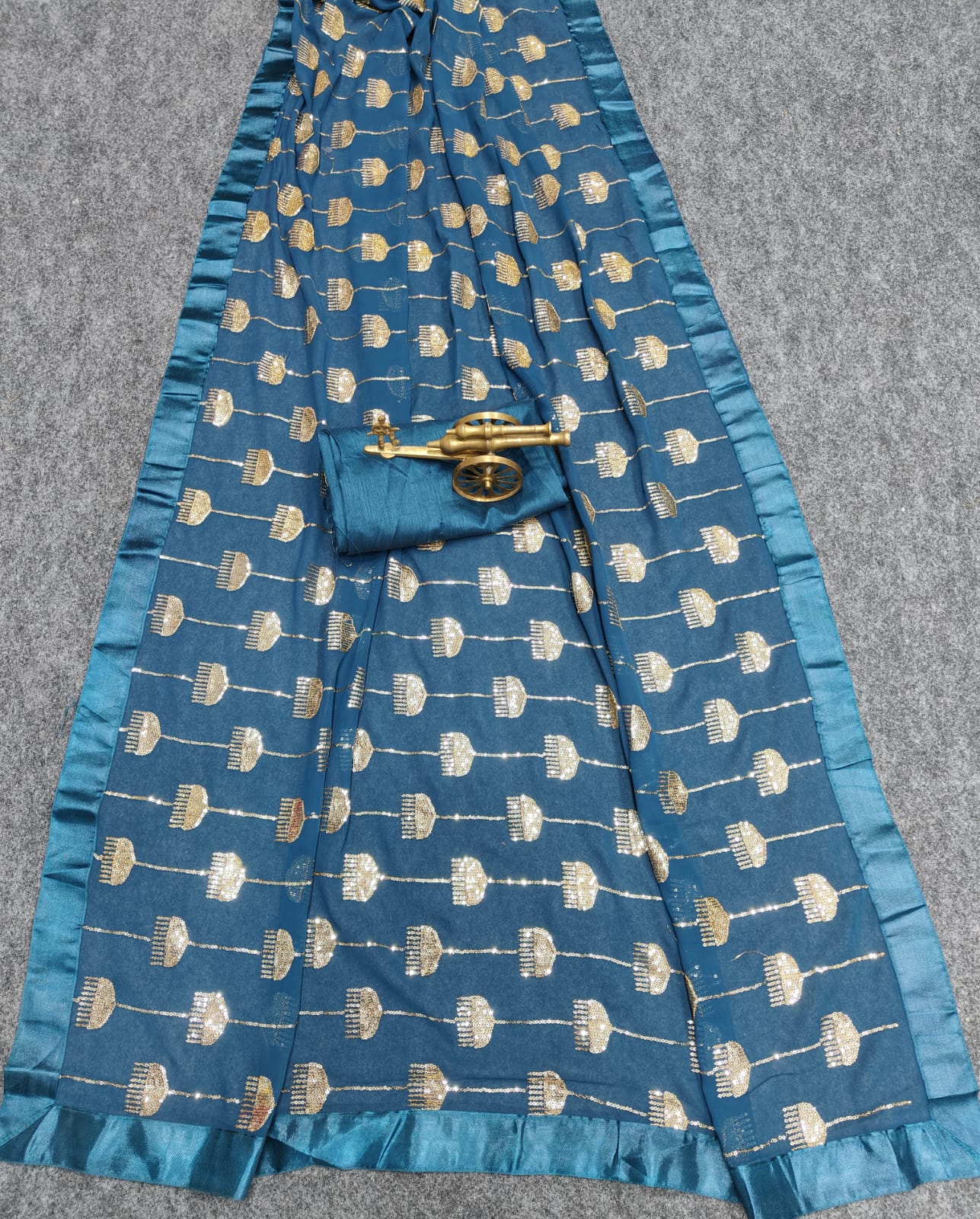 Beautiful Designer Heavy Georgette Sequanc Saree