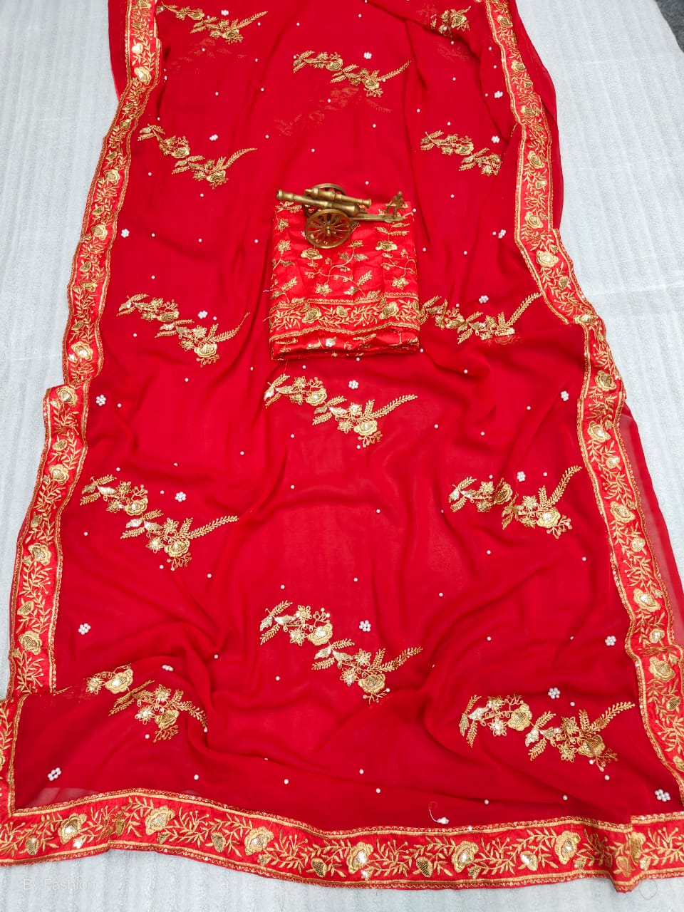 Beautiful Designer Heavy Georgette Sequanc Saree