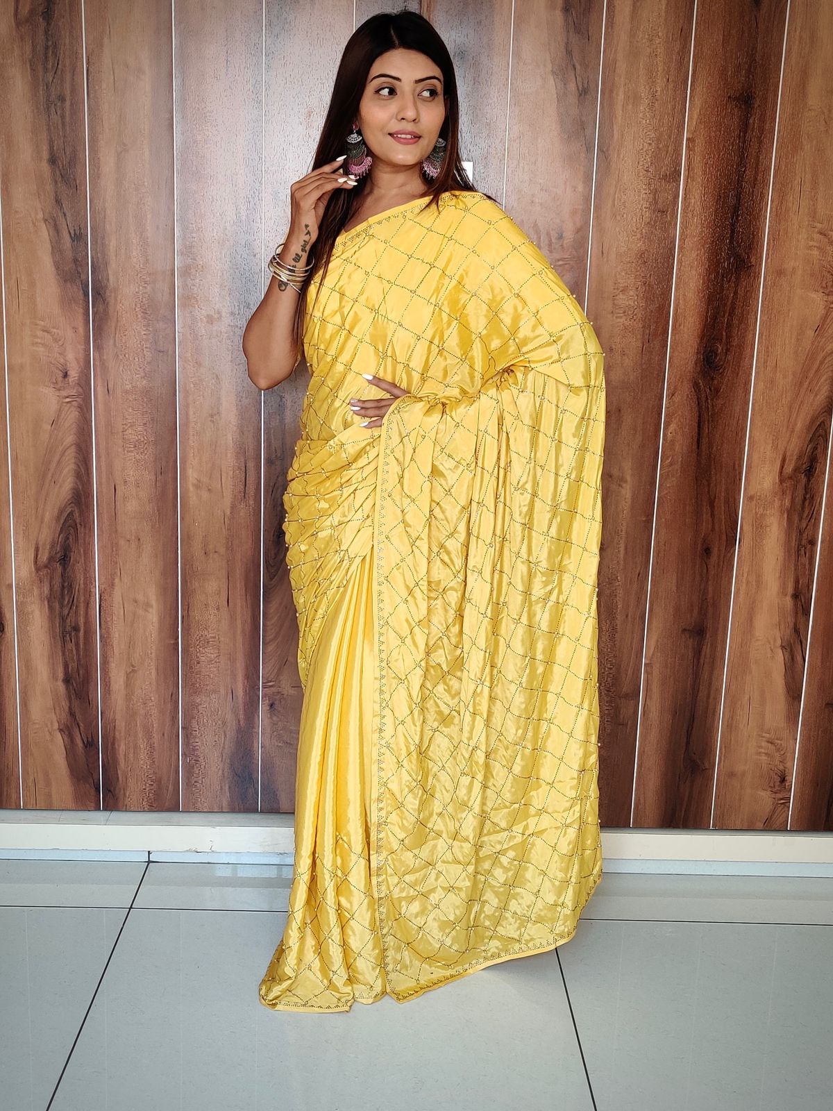 Beautiful Designer Heavy Georgette Sequanc Saree