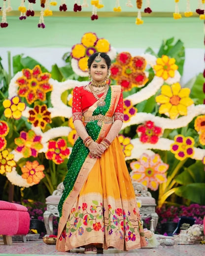 Beautiful Designer Pure Paithani Silk Lehenga Choli