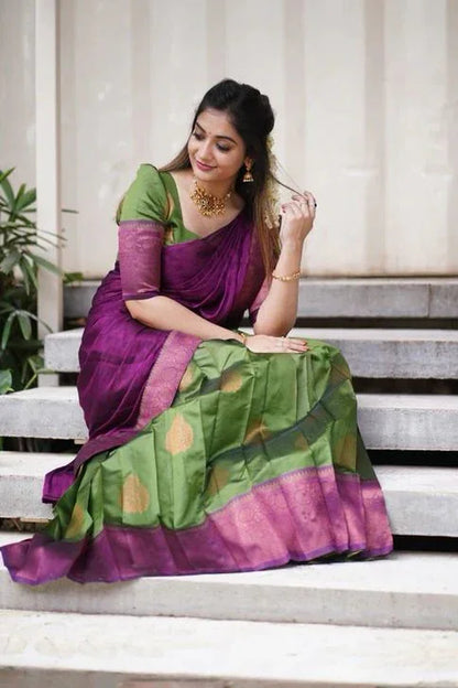 Beautiful Designer Super Half &amp; Half Copper Lehanga Saree