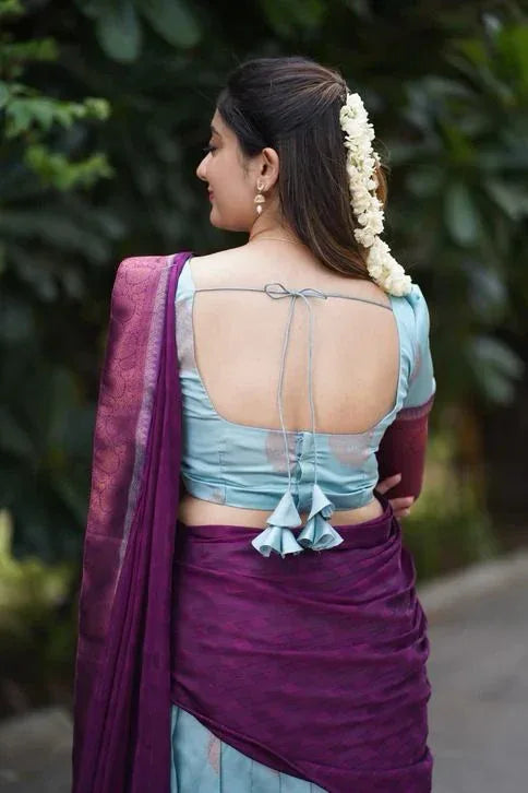 Beautiful Designer Super Half &amp; Half Copper Lehanga Saree