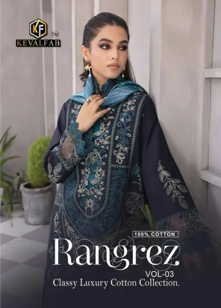 Keval Rangrez Vol-3 Series 1301-1310 Pure Cotton Suit (345x10)