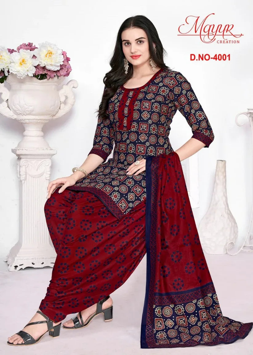 Mayur Gamthi vol 4 Cotton with Printed Regular wear Dress material (370x10)