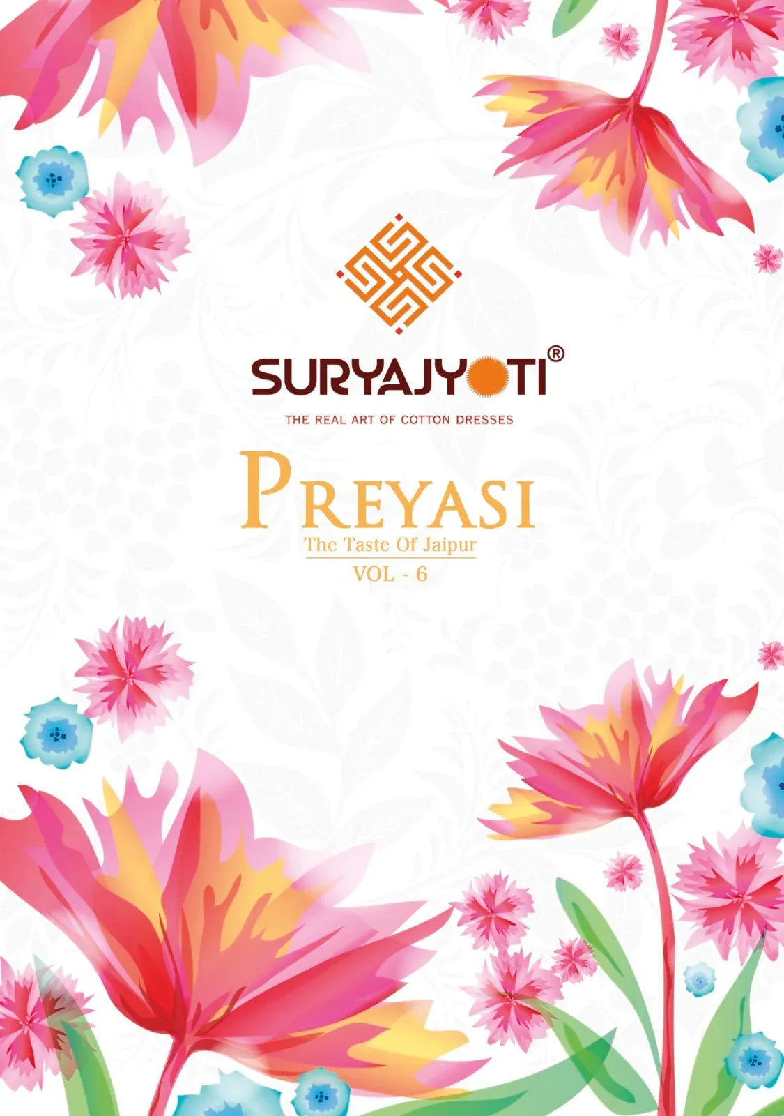 Suryajyoti Preyashi Vol-6 Series 6001-6010 Cambric Cotton Suit (545x10)