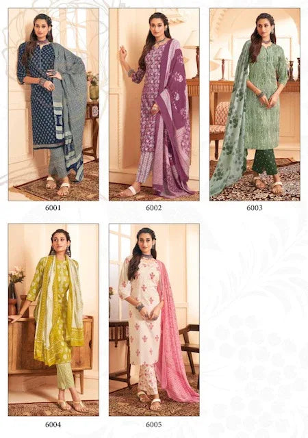 Suryajyoti Preyashi Vol-6 Series 6001-6010 Cambric Cotton Suit (545x10)