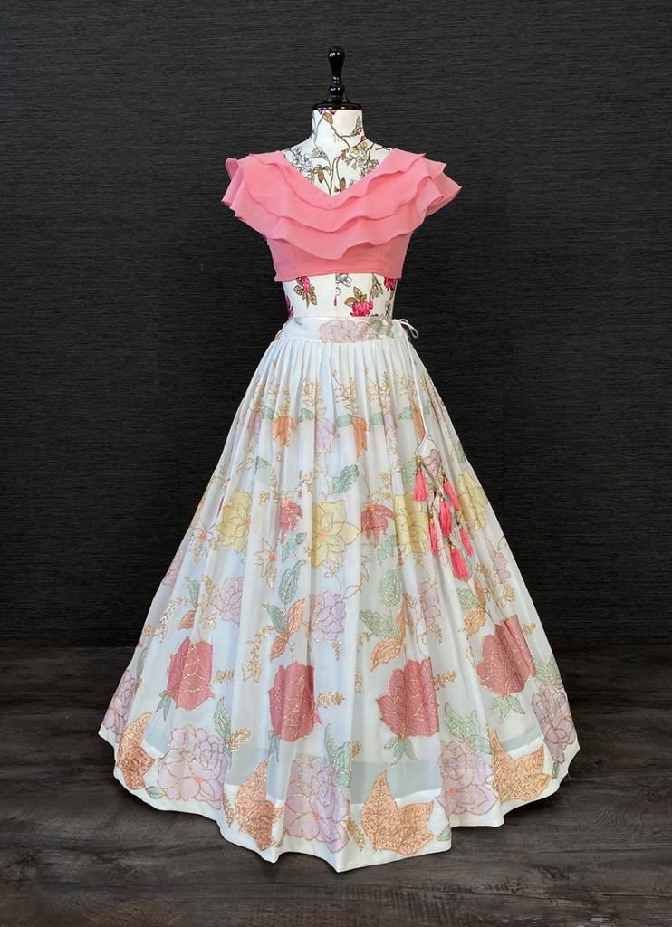 Beautiful Designer Kids Fancy Top with Lehenga