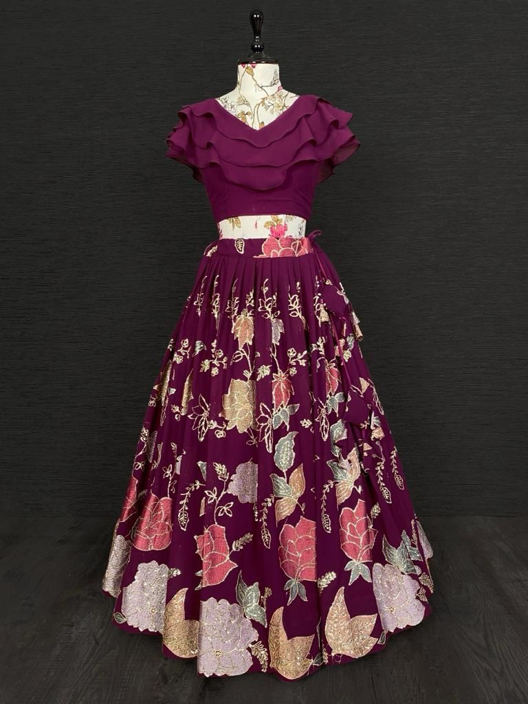 Beautiful Designer Kids Fancy Top with Lehenga