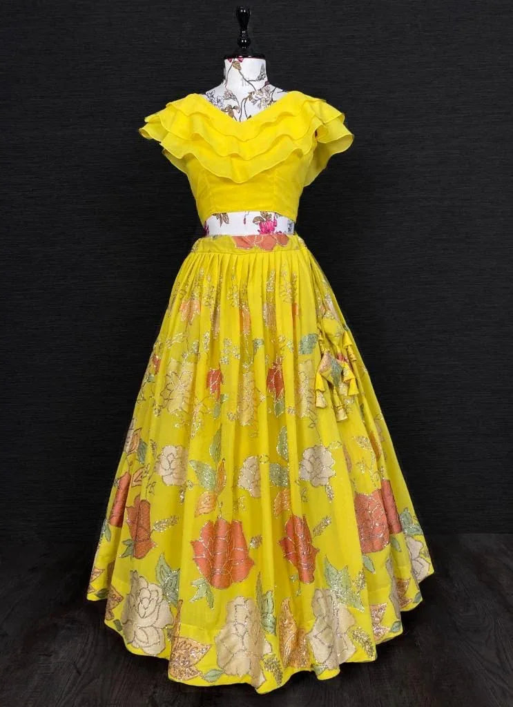 Beautiful Designer Kids Fancy Top with Lehenga