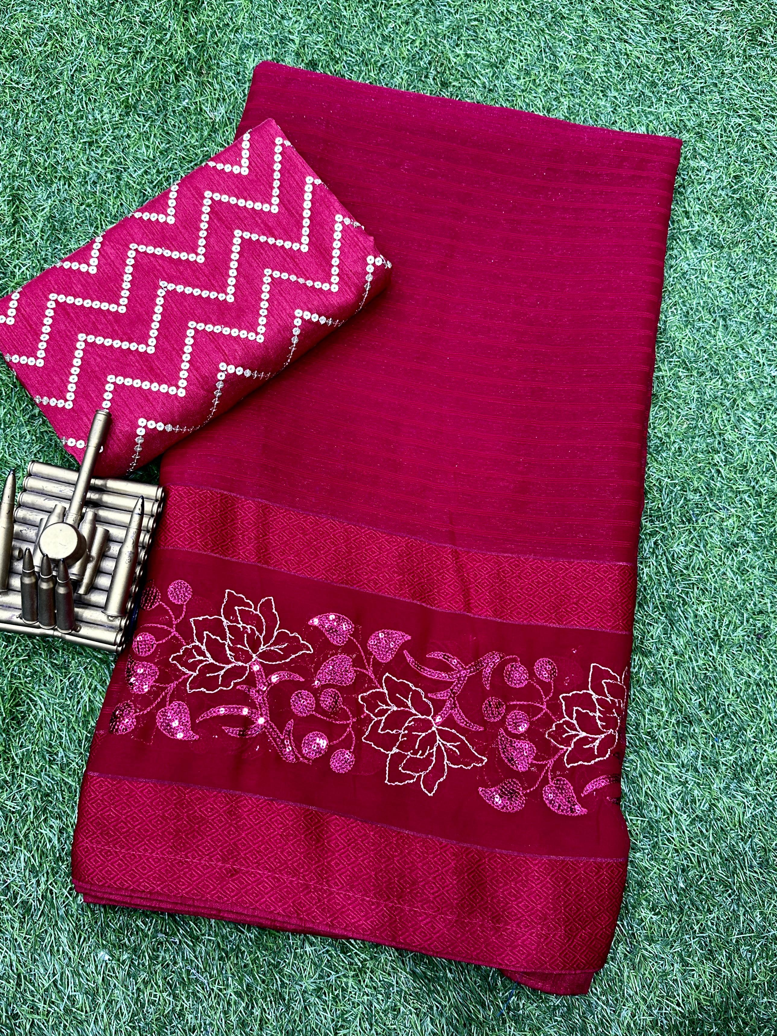 Beautiful Designer Himanshi Shiney Simmer Chiffon Saree