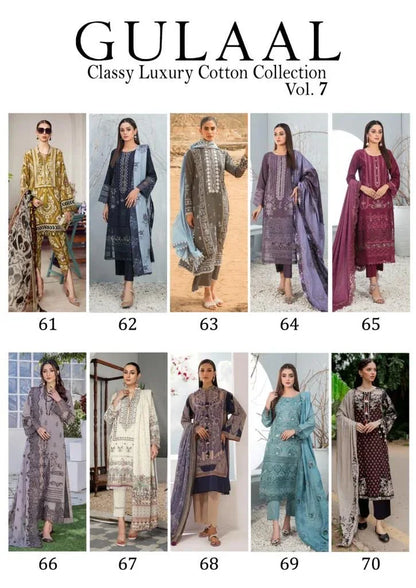 Gulaal Classy Luxury Cotton Vol 7 Karachi Cotton Dress Material (345x10)